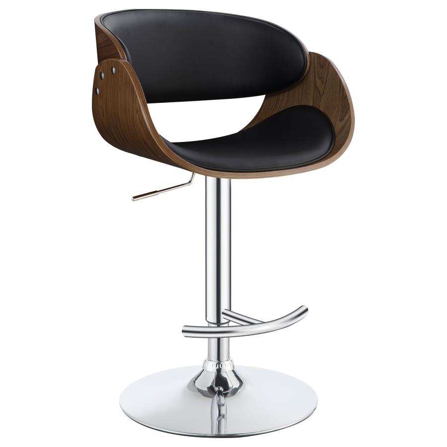 (image for) Dana Adjustable Bar Stool Black and Chrome