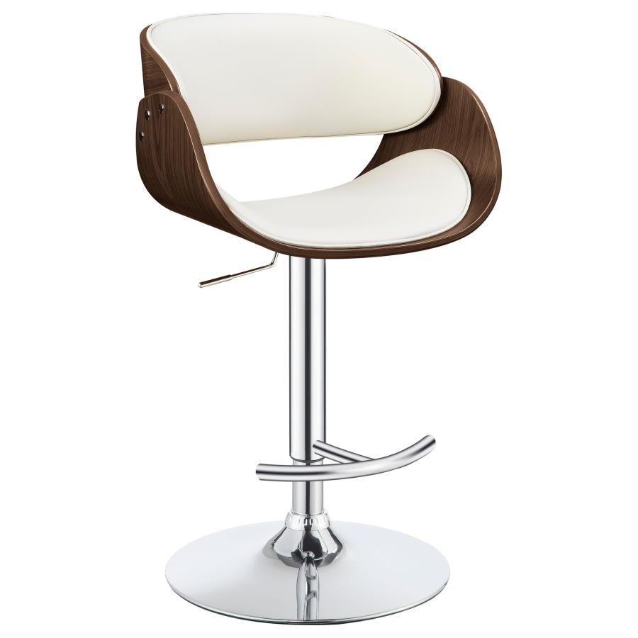 (image for) Dana Adjustable Bar Stool Ecru and Chrome