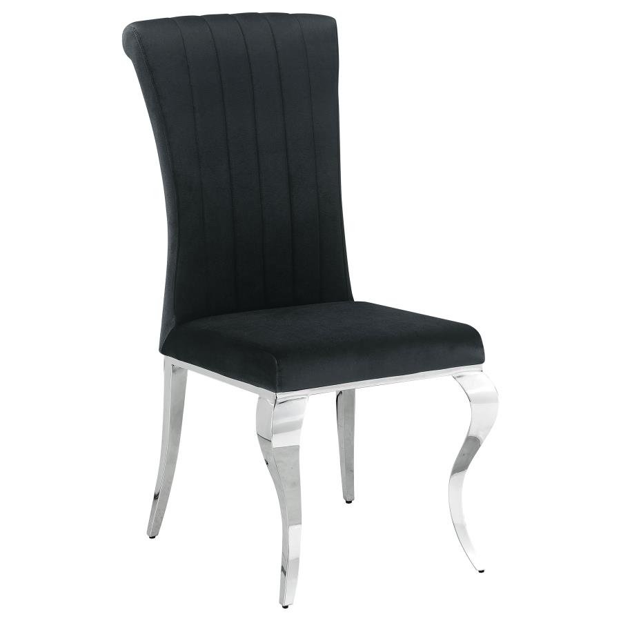 (image for) Betty Velvet Upholstered Dining Side Chair Black (Set of 4)