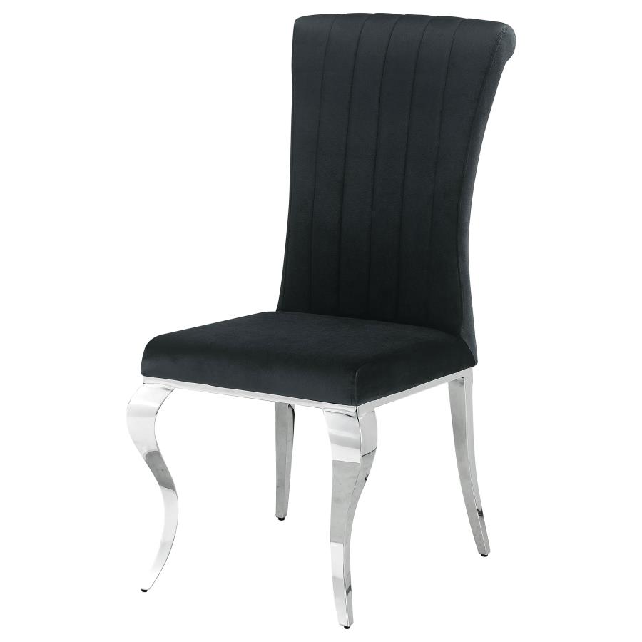 (image for) Betty Velvet Upholstered Dining Side Chair Black (Set of 4)