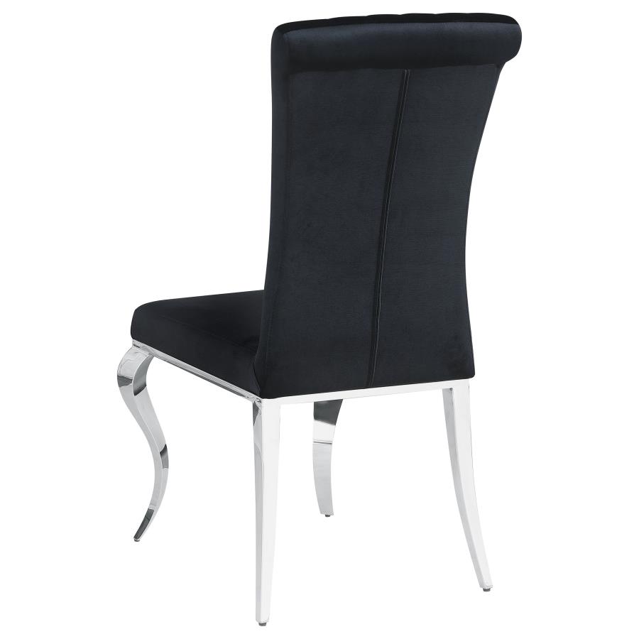 (image for) Betty Velvet Upholstered Dining Side Chair Black (Set of 4)