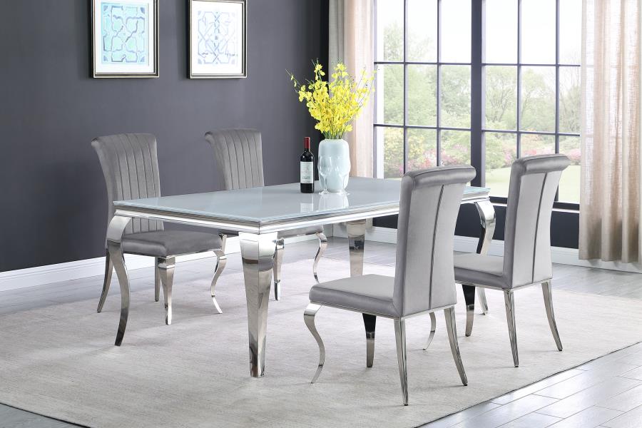 (image for) Betty Velvet Upholstered Dining Side Chair Grey (Set of 4)