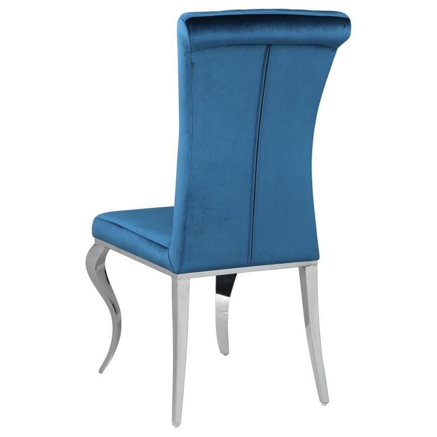 (image for) Betty Velvet Upholstered Dining Side Chair Blue (Set of 4)