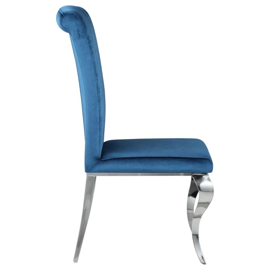 (image for) Betty Velvet Upholstered Dining Side Chair Blue (Set of 4)