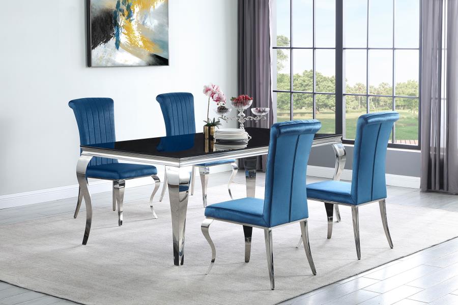 (image for) Betty Velvet Upholstered Dining Side Chair Blue (Set of 4)