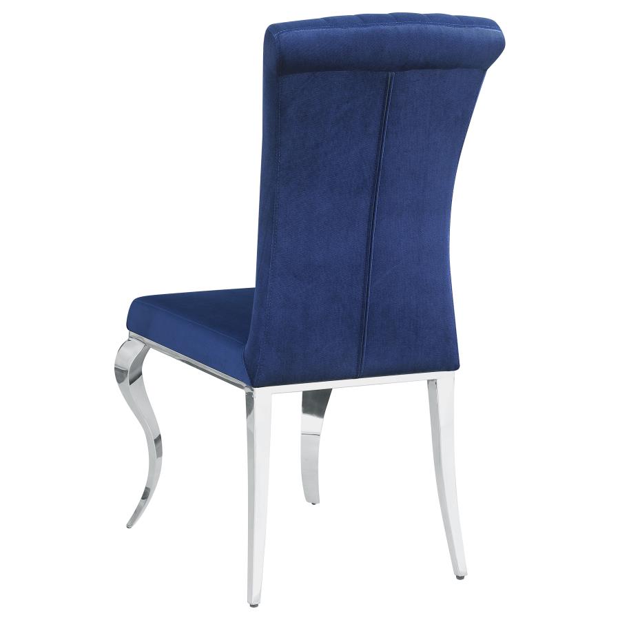 (image for) Betty Velvet Upholstered Dining Chair Ink Blue (Set of 4)