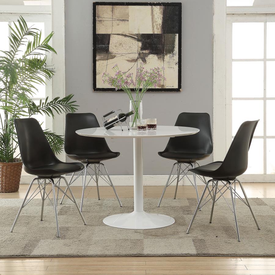 (image for) Lowry Round 40-inch Wood Top Dining Table White