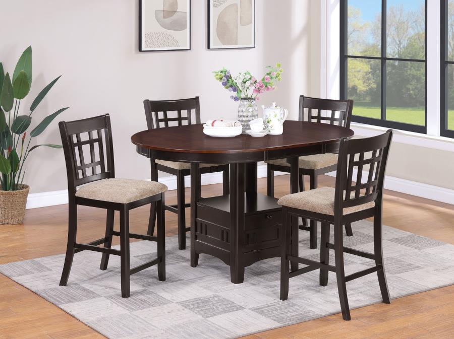 (image for) Lavon 5-piece Oval Counter Height Dining Set Light Chestnut - Click Image to Close