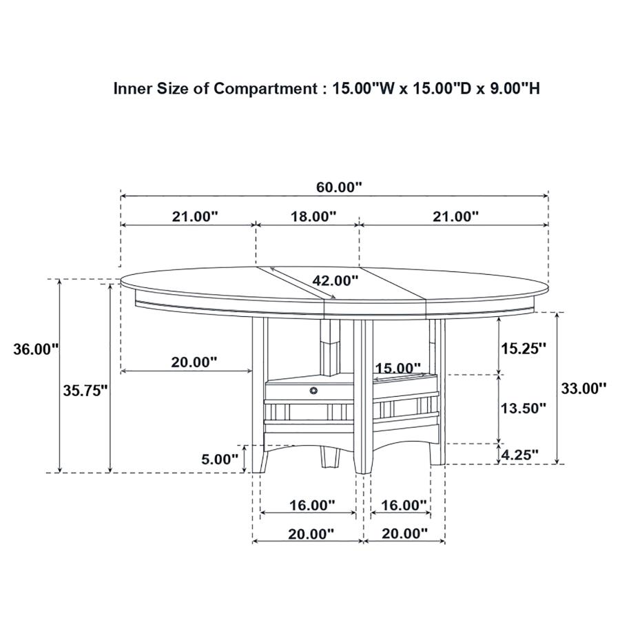 (image for) Lavon 5-piece Oval Counter Height Dining Set Light Chestnut