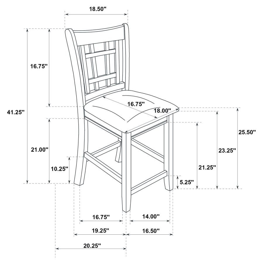 (image for) Lavon Wood Counter Chair Tan and Espresso (Set of 2)