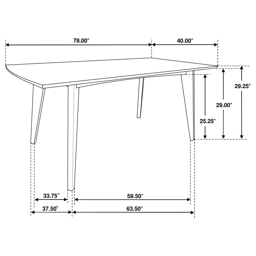 (image for) Malone 5-piece Rectangular Dining Table Set Dark Walnut