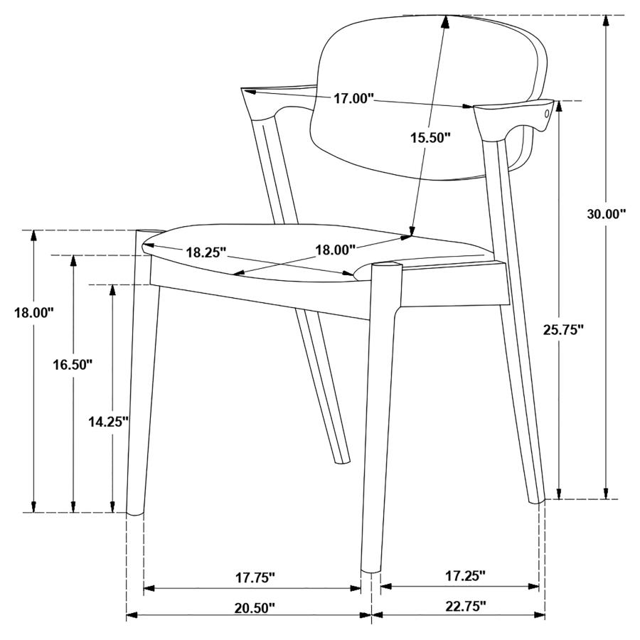 (image for) Malone 5-piece Rectangular Dining Table Set Dark Walnut