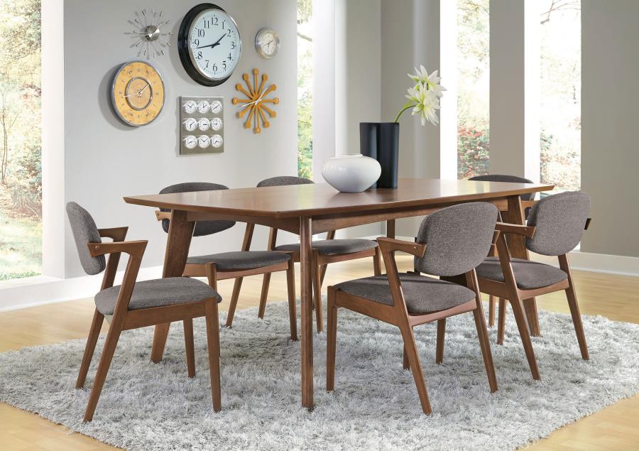 (image for) Malone 7-piece Rectangular Dining Table Set Dark Walnut