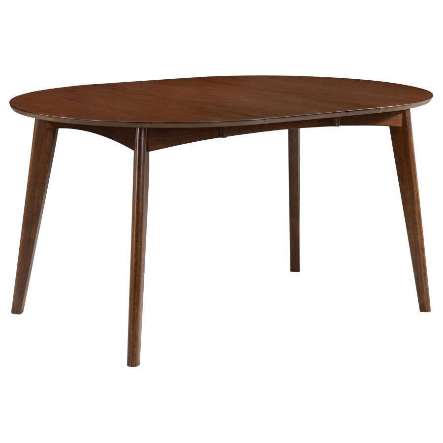 (image for) Jedda Oval 60-inch Extension Leaf Dining Table Dark Walnut - Click Image to Close