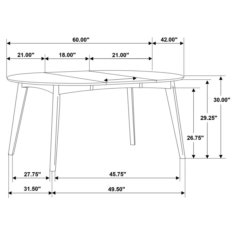 (image for) Jedda Oval 60-inch Extension Leaf Dining Table Dark Walnut