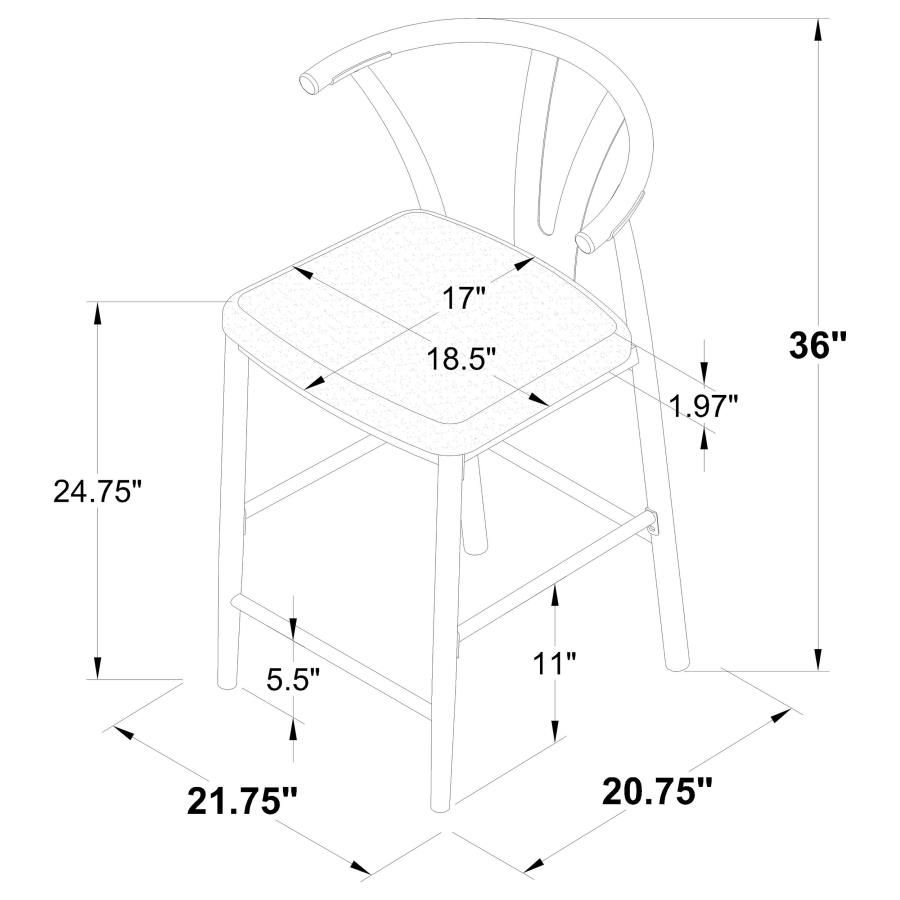 (image for) Dolman Counter Height Dining Side Chair Beige (Set of 2)