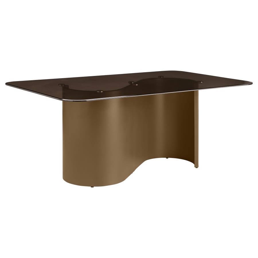 (image for) Edson 72-inch Rectangular Glass Top Dining Table Bronze - Click Image to Close