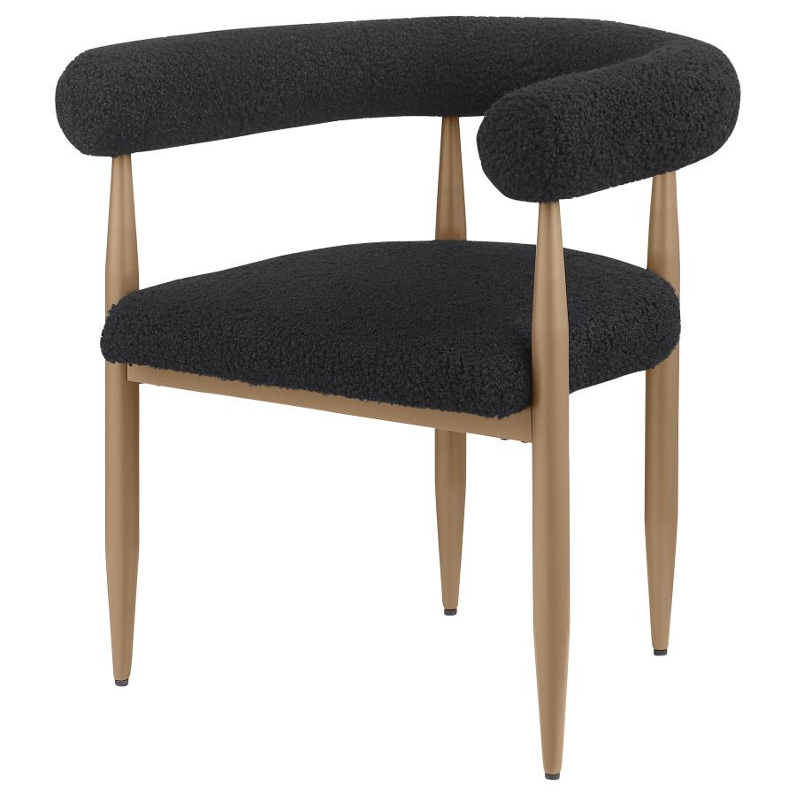 (image for) Dunmore Boucle Upholstered Dining Arm Chair Black (Set of 2)