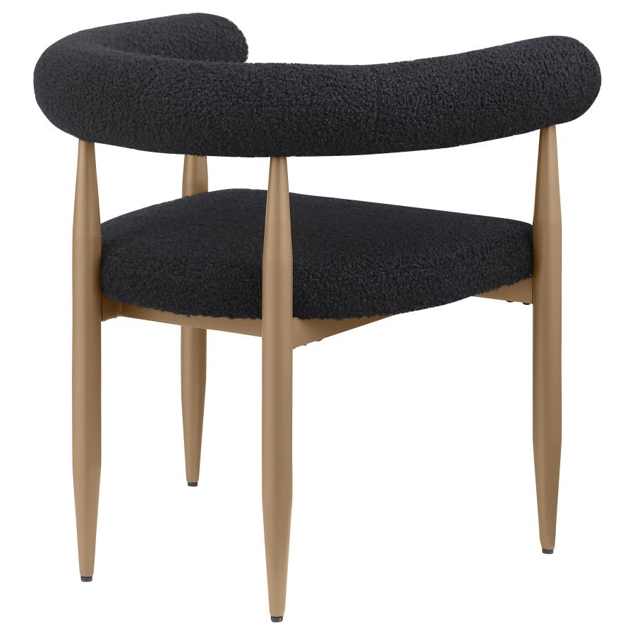 (image for) Dunmore Boucle Upholstered Dining Arm Chair Black (Set of 2)