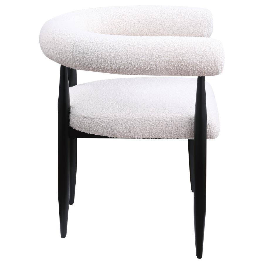 (image for) Dunmore Boucle Upholstered Dining Arm Chair Cream (Set of 2)