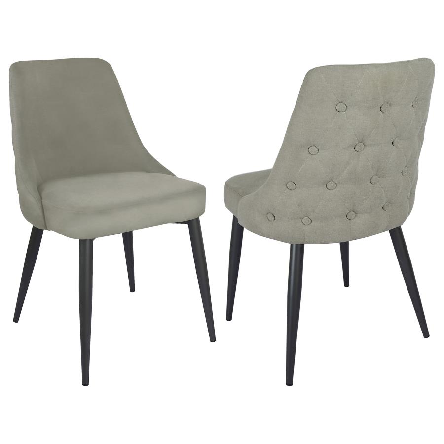 (image for) Cosmo Upholstered Dining Side Chair Light Grey (Set of 2) - Click Image to Close