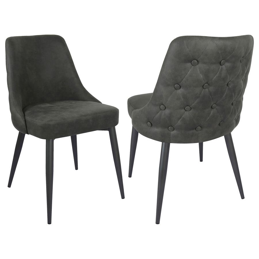 (image for) Cosmo Upholstered Dining Side Chair Grey (Set of 2) - Click Image to Close