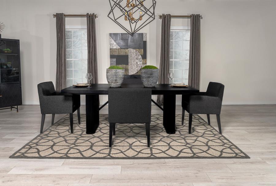 (image for) Catherine 5-piece Rectangular Dining Table Set Black