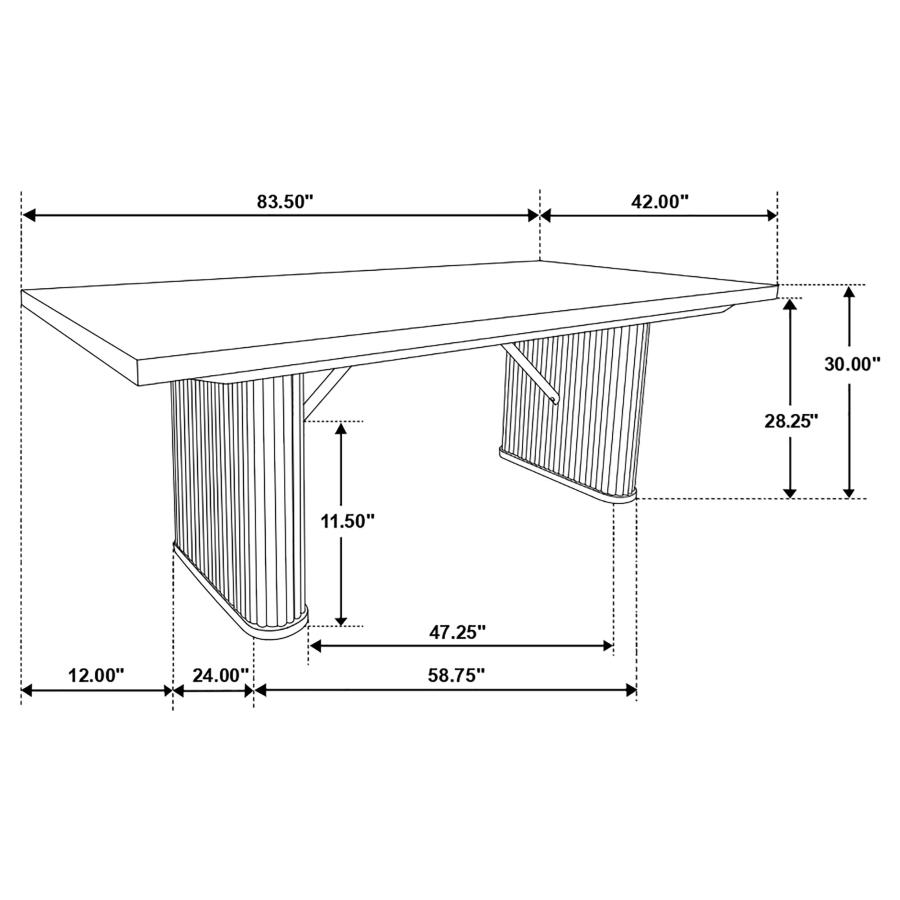 (image for) Catherine 5-piece Rectangular Dining Table Set Black