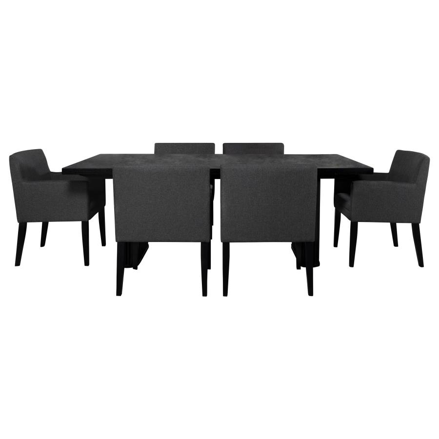 (image for) Catherine 7-piece Rectangular Dining Table Set Black