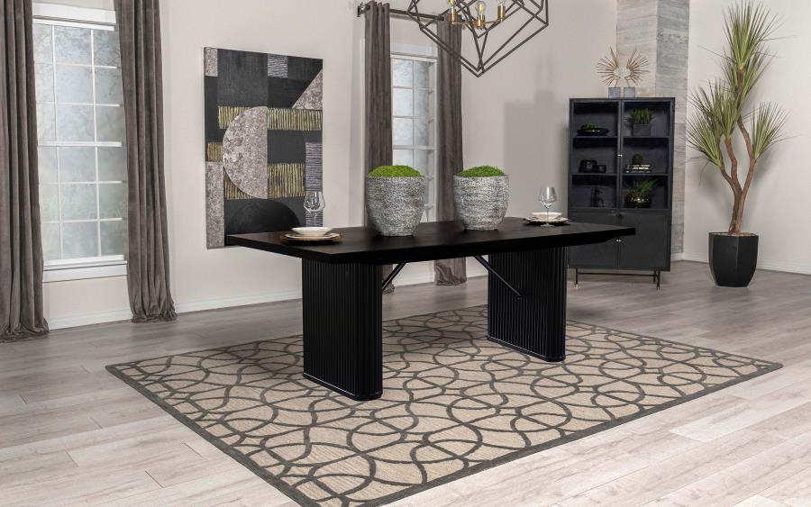 (image for) Catherine Rectangular 84-inch Wood Dining Table Black