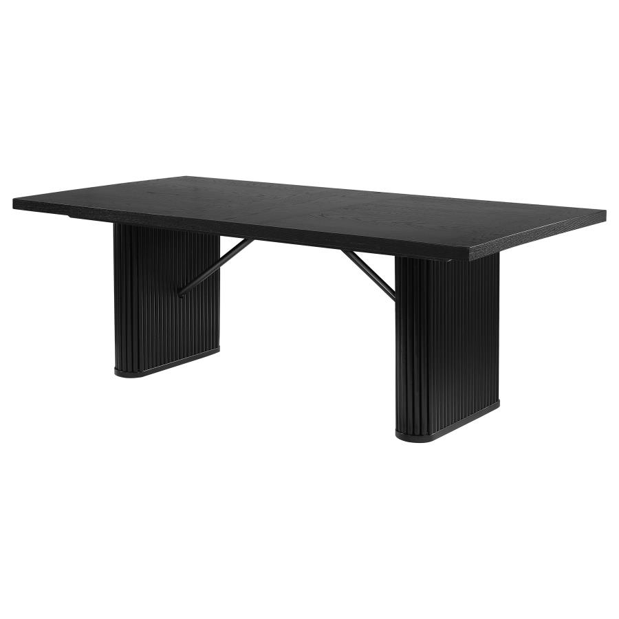 (image for) Catherine Rectangular 84-inch Wood Dining Table Black