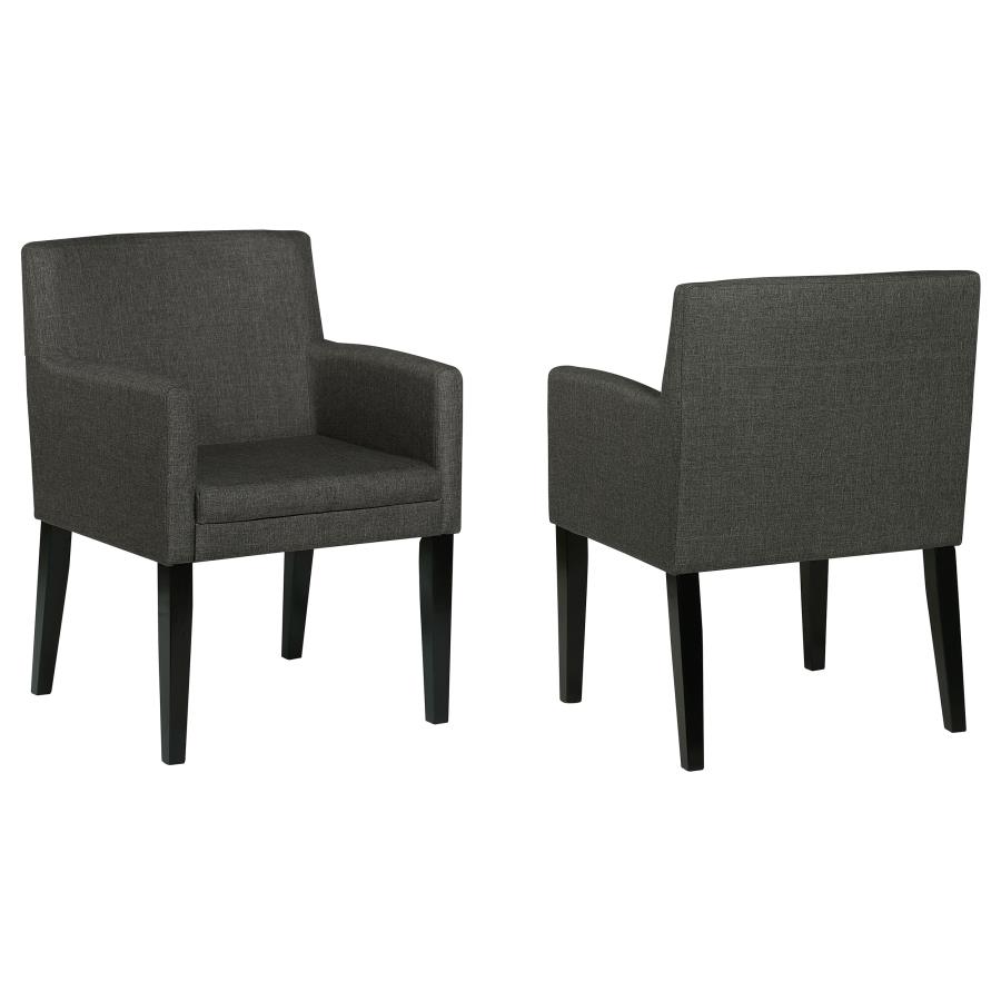 (image for) Catherine Upholstered Dining Arm Chair Grey (Set of 2) - Click Image to Close