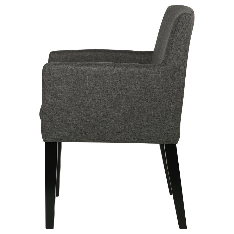 (image for) Catherine Upholstered Dining Arm Chair Grey (Set of 2)