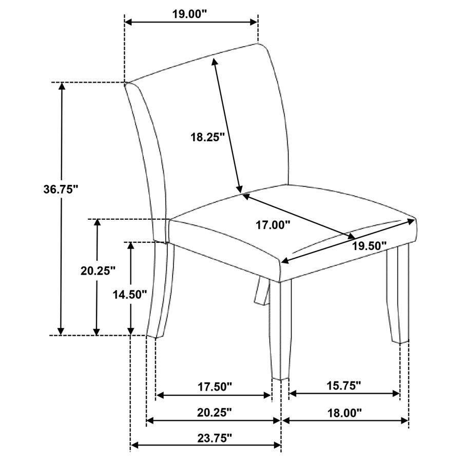 (image for) Cantley Upholstered Dining Side Chair Green (Set of 2)