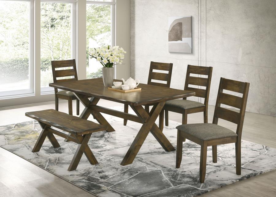 (image for) Alston 6-piece Rectangular Dining Table Set Knotty Nutmeg