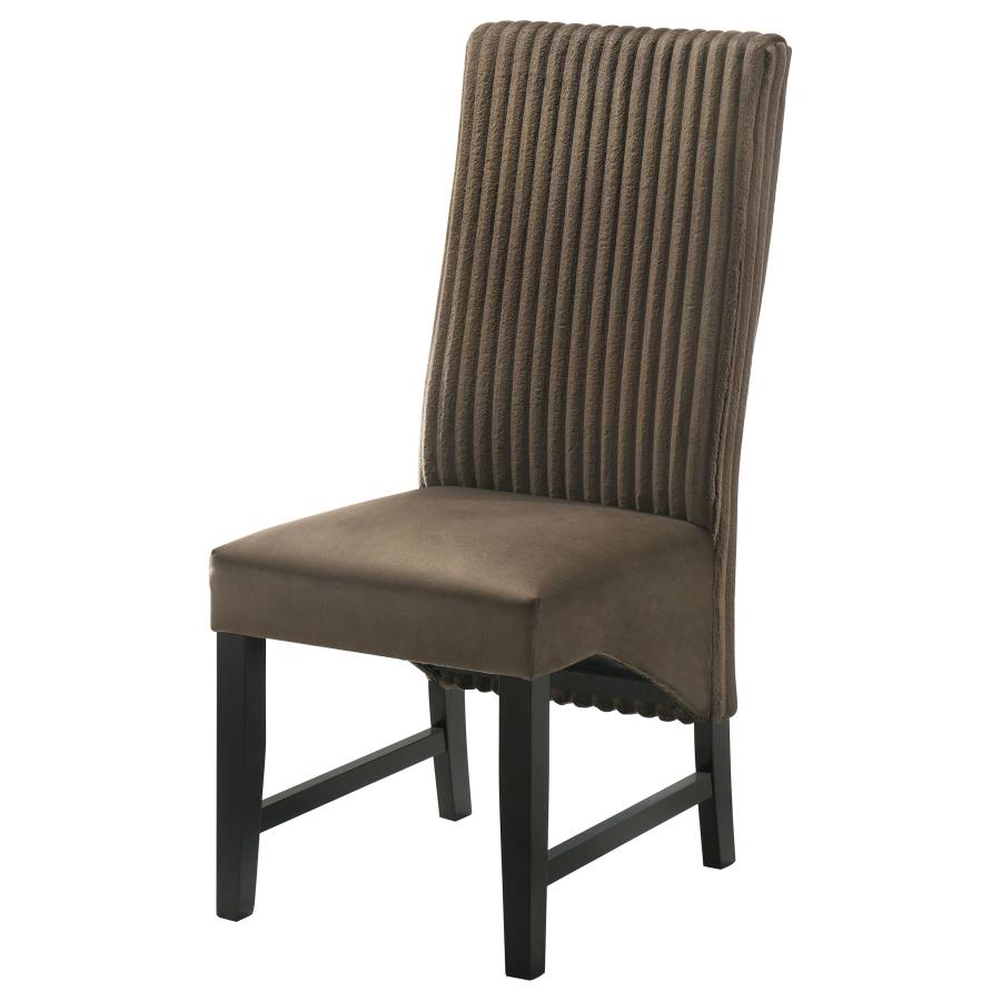 (image for) Barrand Upholstered Dining Side Chair Chocolate (Set of 2)