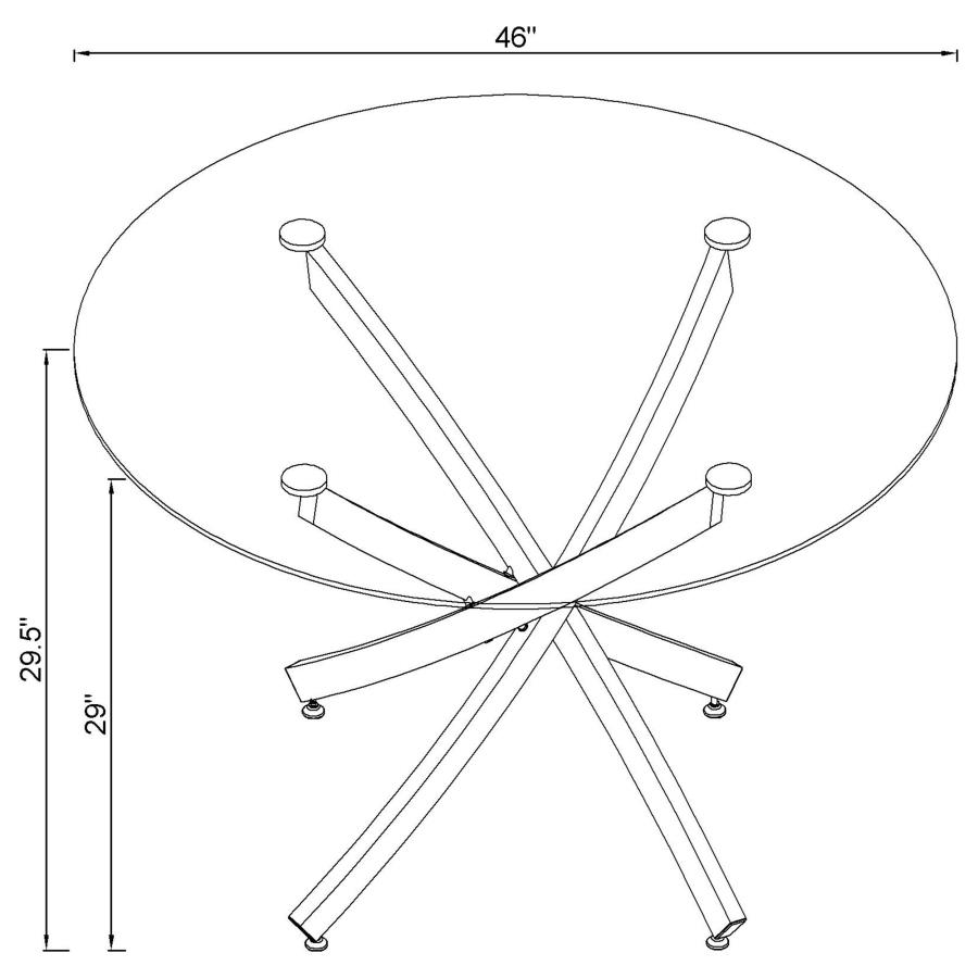 (image for) Beckham Round 46-inch Glass Top Dining Table Chrome