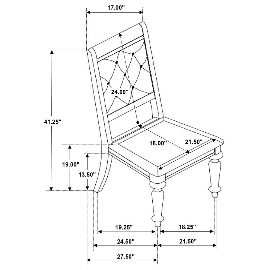 (image for) Bling Game Dining Side Chair Metallic Platinum (Set of 2)