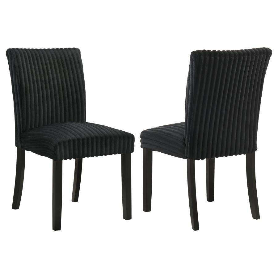 (image for) Dermott Upholstered Parson Dining Side Chair Black (Set of 2)