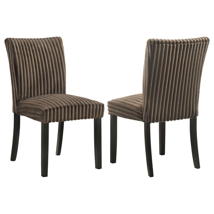 (image for) Dermott Upholstered Parson Dining Side Chair Chocolate (Set of 2)
