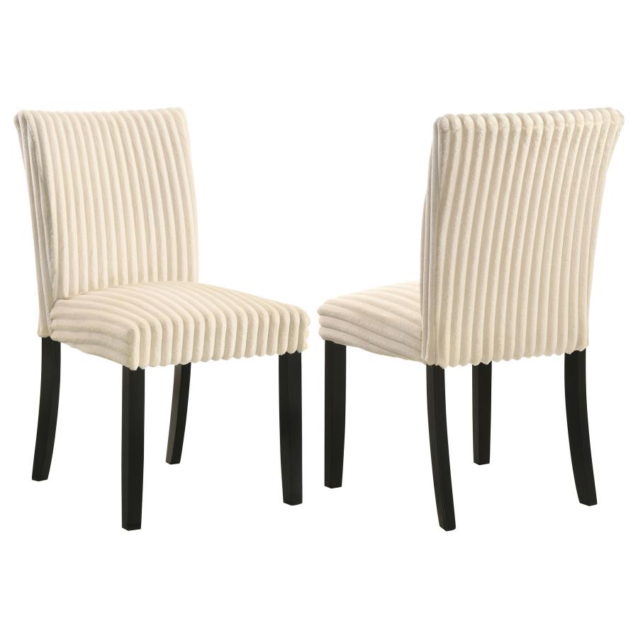 (image for) Dermott Upholstered Parson Dining Side Chair Cream (Set of 2)