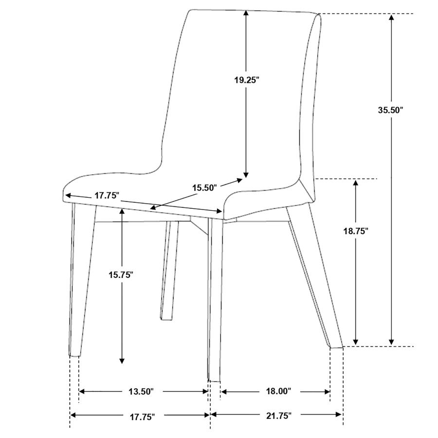 (image for) Redbridge Upholstered Dining Side Chair Walnut (Set of 2)