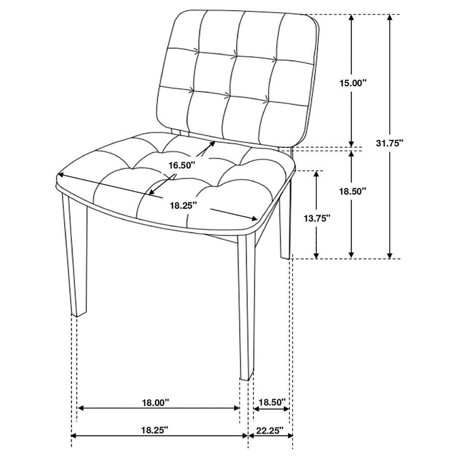 (image for) Redbridge Upholstered Dining Side Chair Walnut (Set of 2)