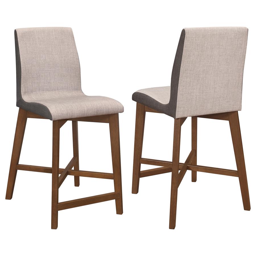 (image for) Logan Fabric Upholstered Counter Chair Grey (Set of 2)