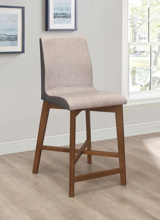 (image for) Logan Fabric Upholstered Counter Chair Grey (Set of 2)