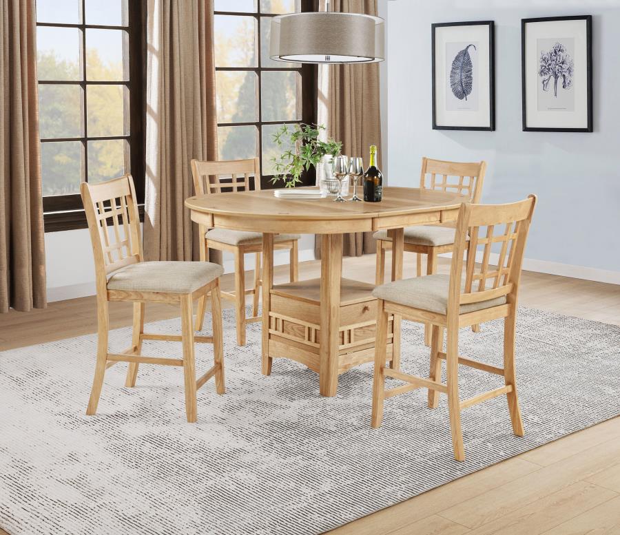 (image for) Lavon 5-piece Oval Counter Height Dining Set Light Oak