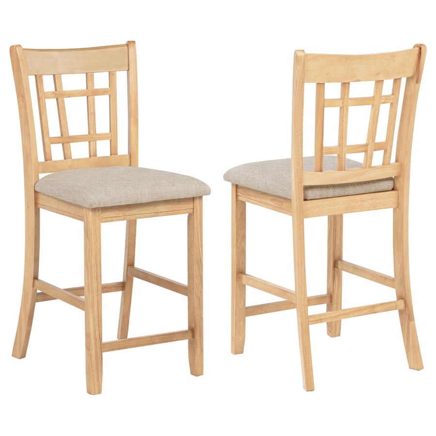(image for) Lavon Wood Counter Height Dining Chair Linen and Light Oak (Set of 2)