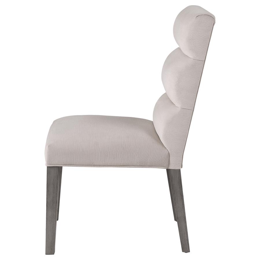 (image for) Carla Velvet Upholstered Dining Side Chair Stone (Set of 2)