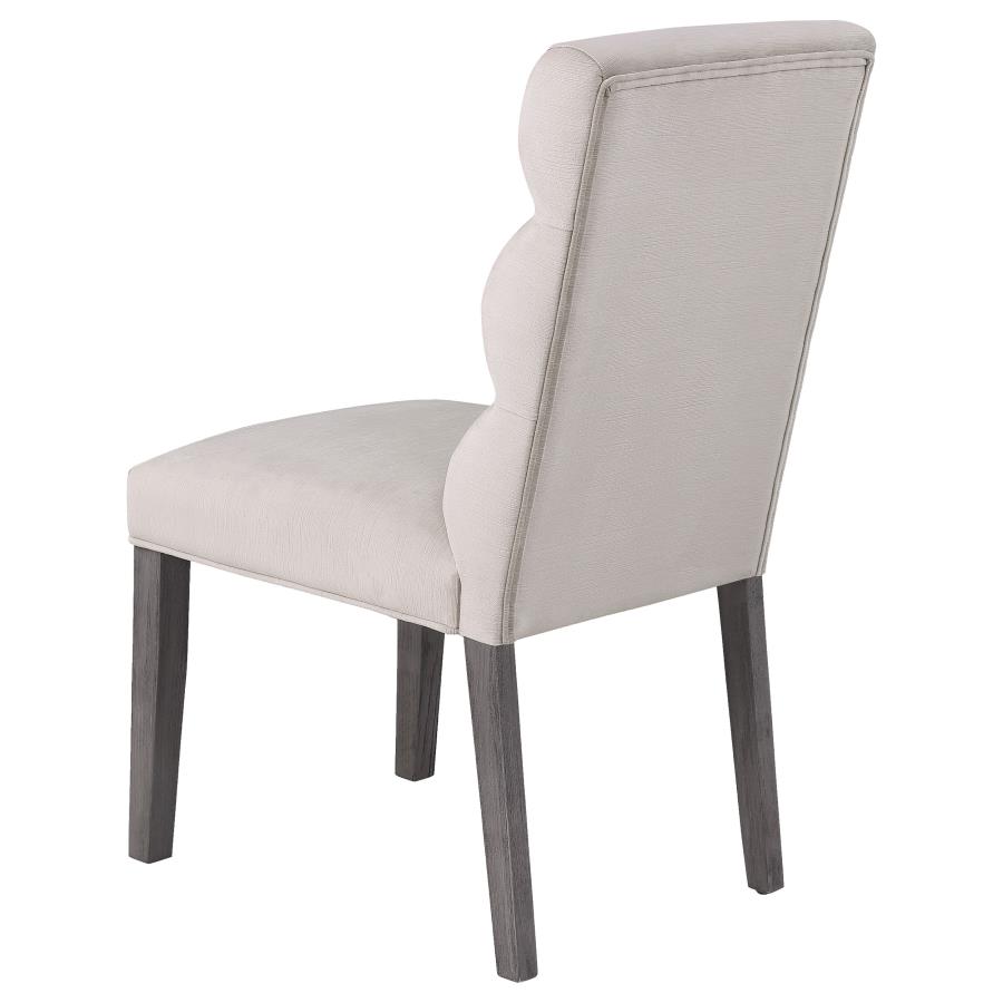 (image for) Carla Velvet Upholstered Dining Side Chair Stone (Set of 2)