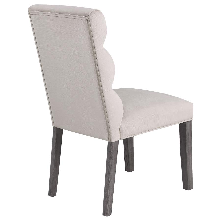 (image for) Carla Velvet Upholstered Dining Side Chair Stone (Set of 2)